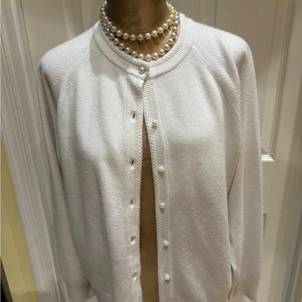 VINTAGE WHITE GOODCLOTHES LONG SLEEVE CARDIGAN